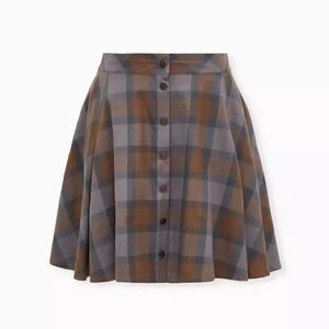 NWT Outlander Tartan Plaid Mini Skater Skirt